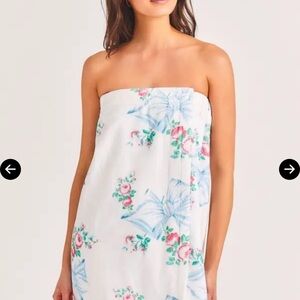 Floral Print Strapless Dress